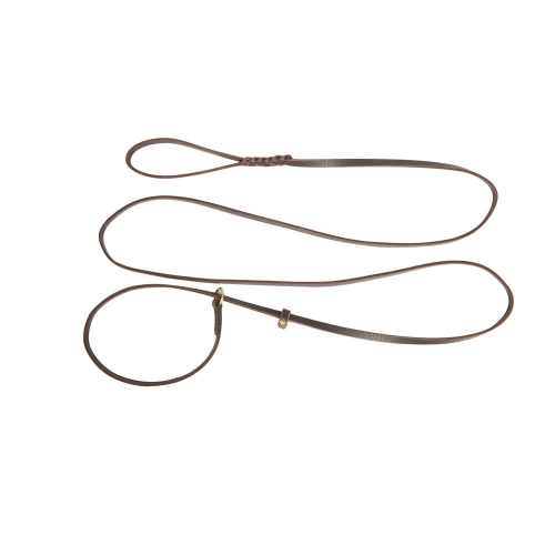 Smycz z zaciąganą obrożą ze skóry, dostępna w dwóch wariantach