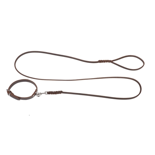 Skórzana obroża i smycz dla szczeniaka, dostępne w dwóch wariantach