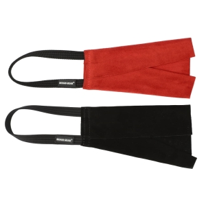 Set - 2 leather bite tugs "rag" with handle