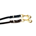 Krótka smycz skórzana - pleciona z węzłem , dostępna w dwóch kolorach czarnym i brązowym