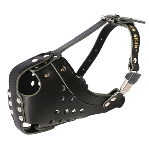 Leather muzzle for patrol and training