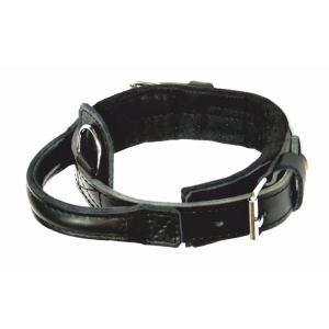 Leather dog collar with a handle HEROS