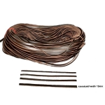 Leather cord - width 1,5 cm (1 meter) - dark brown