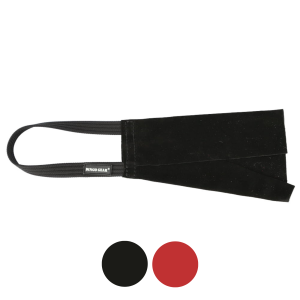 Leather bite tug "rag" with a handle