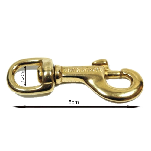 Karabińczyk DINGO GEAR pełny mosiądz długość - 8cm; ucho 1,5cm