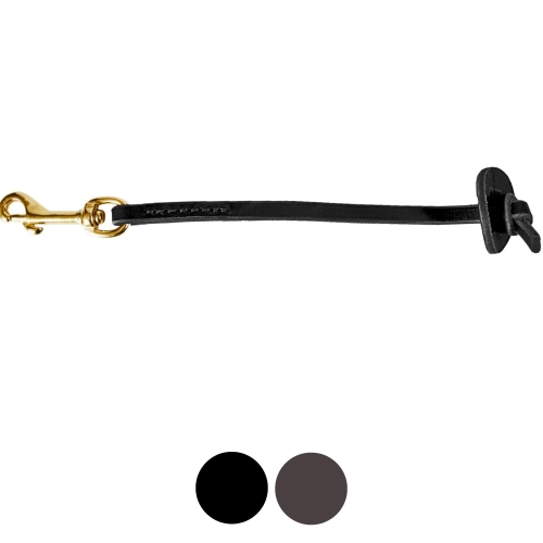 Smycz krótka ze skóry z kółkiem i węzłem, dostępna w dwóch kolorach