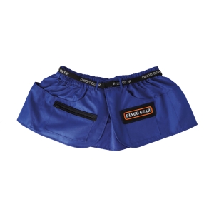 M training belt, blue, yellow logo border