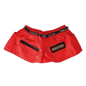 L training belt, red, yellow logo border