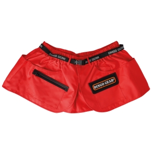 XL training belt, red, yellow logo border