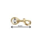 Brass snap hook length - 8.2cm; eyelet - 2.2cm