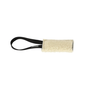 Bite tug made of sheep wool - one handle