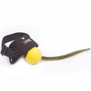 Underarm ball launcher for guide