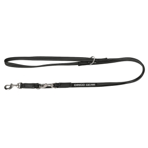 Extendable stylon rubber  leash, steel carabiner 