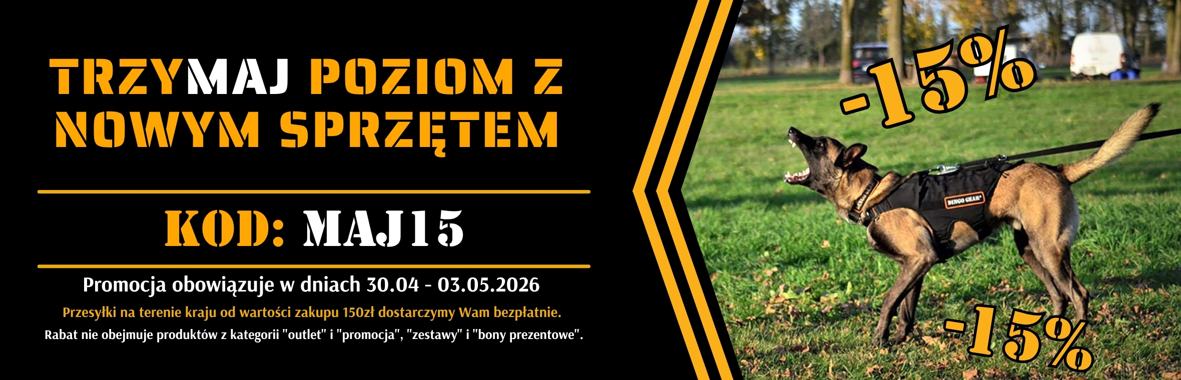 rabat -15% w dniach 30.04-03.05
